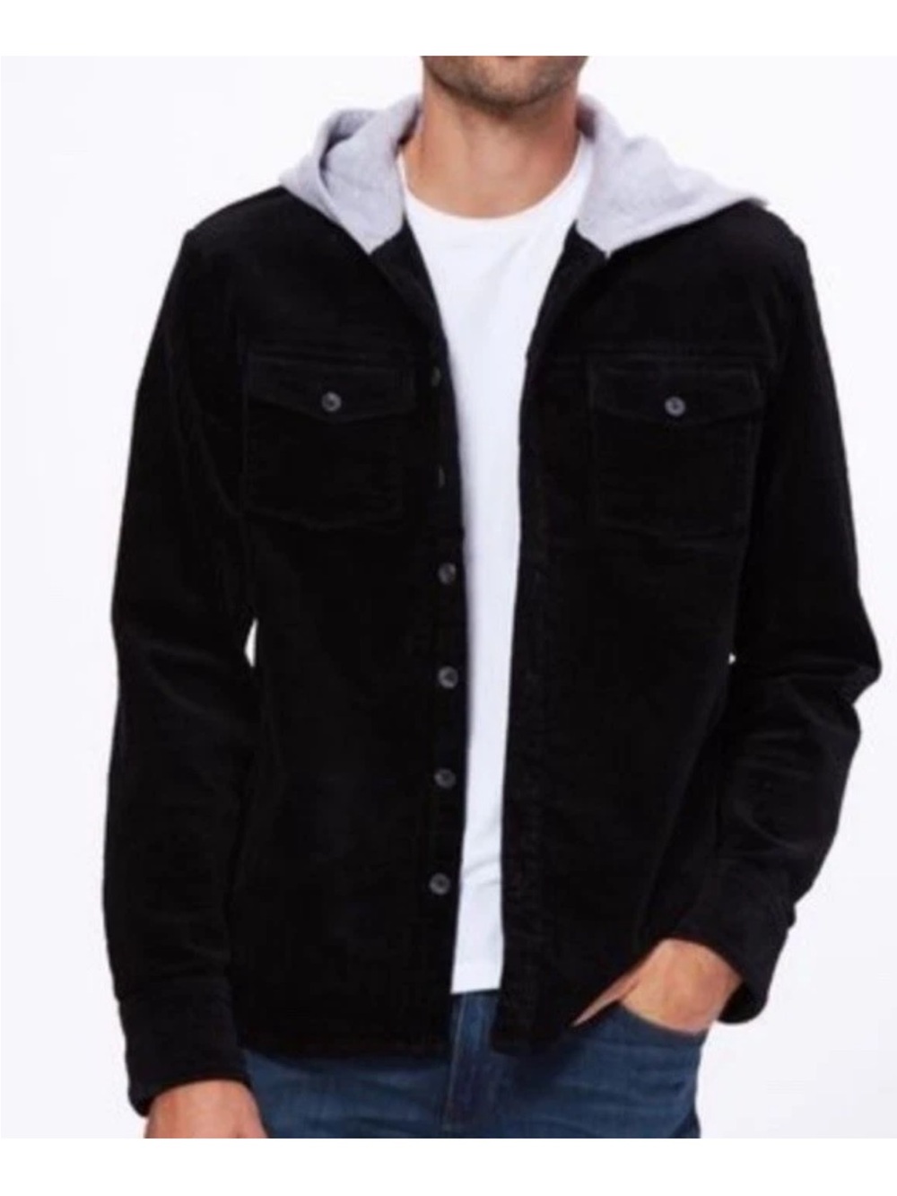 Paige Corduroy Carlton Cord Shirt Jacket Hoodie Size L Men’s